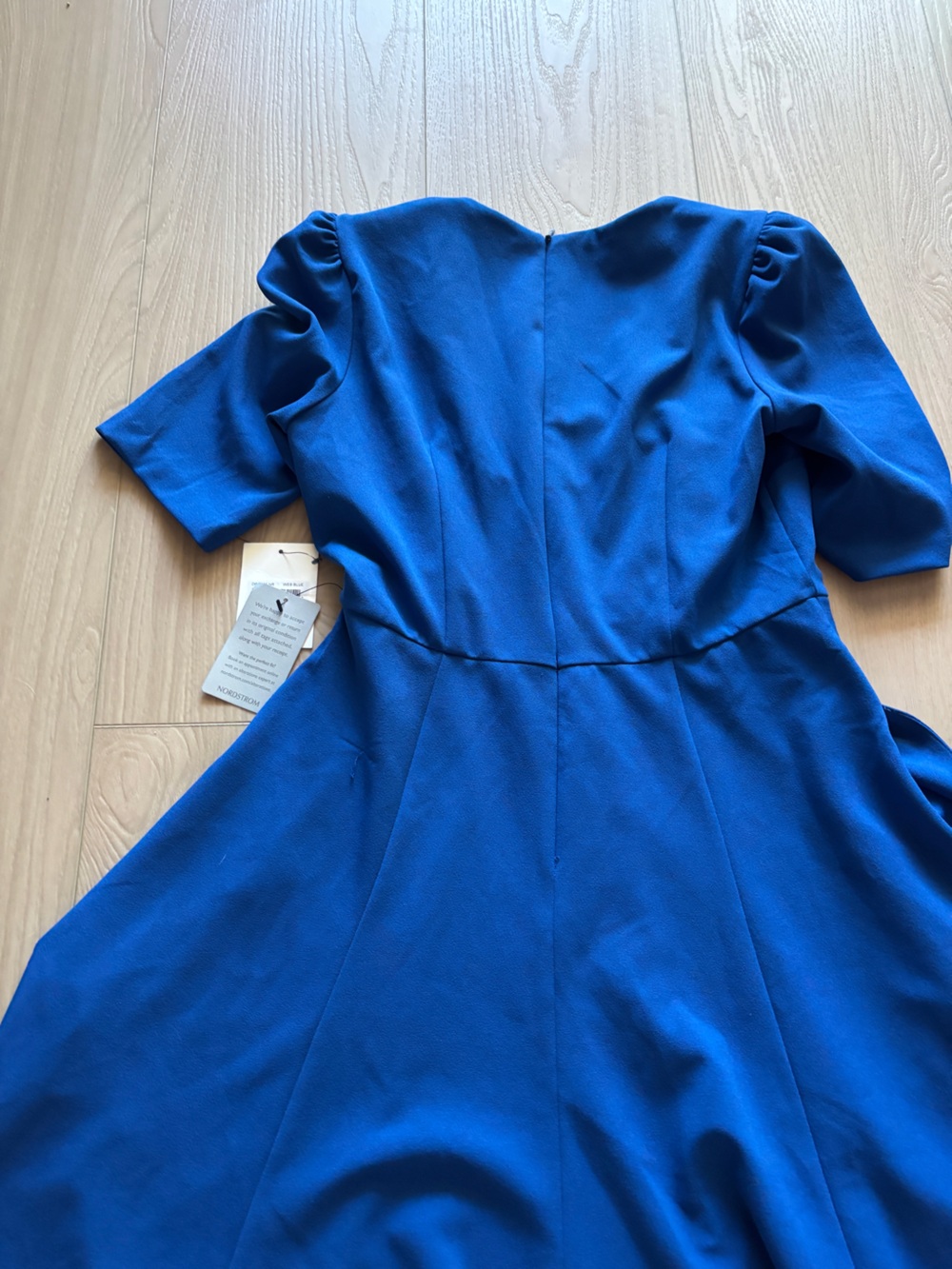 Donna Morgan Cobalt V‑Neck Fit-and-Flare Midi Dress - Picture 7 of 7